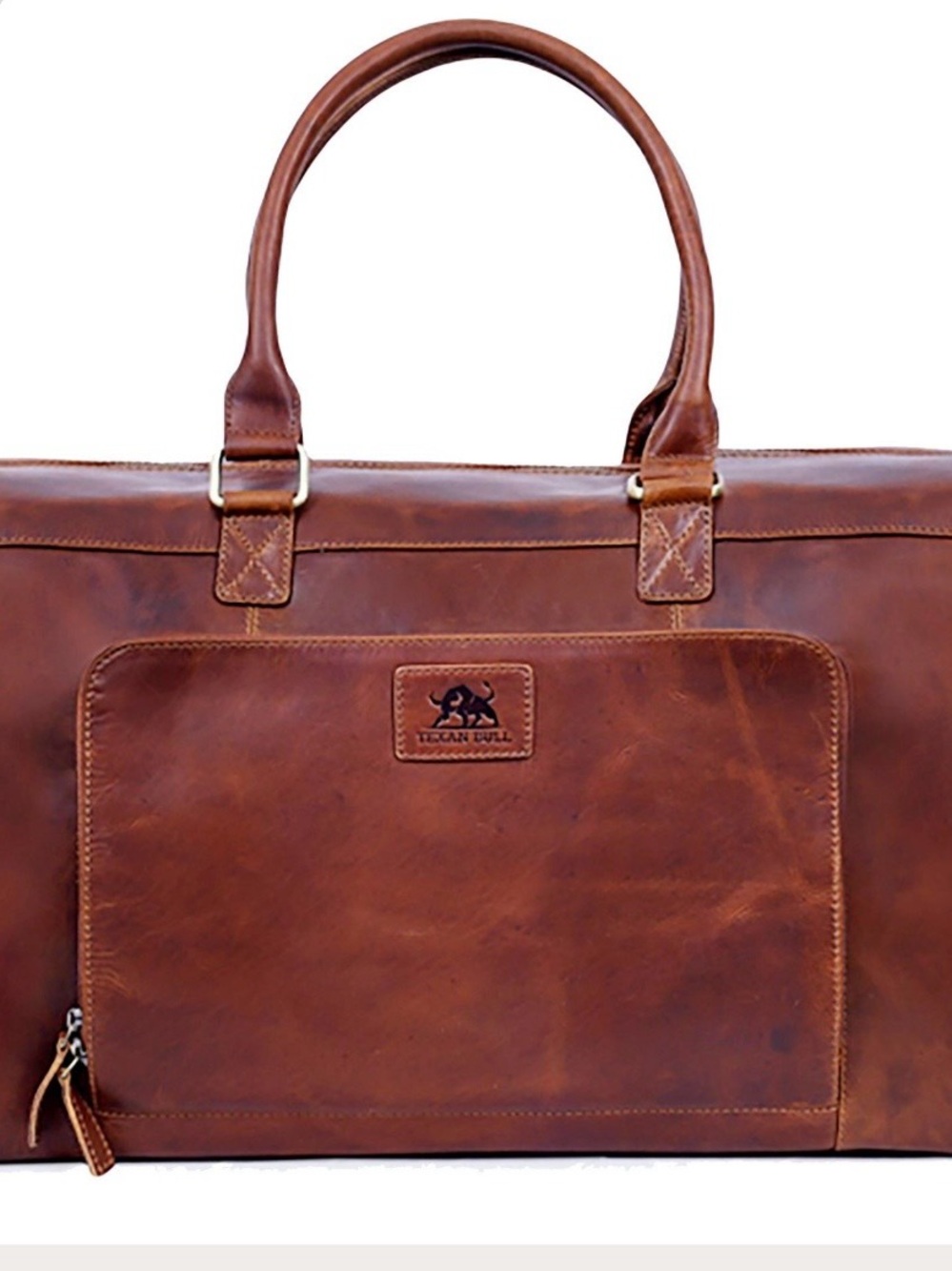 Texan Bull Classic Oil-Pull-up Cow Leather Travel Duffel Bag for men and Women